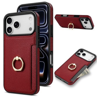 For iPhone 17 Air 17 Pro Max 16 15 14 13 12 11 Phone Case Ring Card Holder Cover