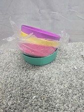 Tupperware Kids Pastel Wonders Bowls Set of 4 Pink Lavender Yellow Mint Rare
