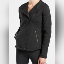 Athleta Moto Jacket Black Size Medium Biker Atheltic