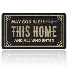 and All Who Enter Funny Welcome Mat Anti-Slip Durable May God Bless This Home