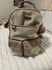 Itzy Ritzy Diaper Bag Large Boss Backpack W/ Changing Pad Coffee Cream