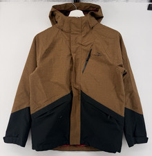 L.L.Bean Kids Hooded Ski Jacket Brown Black Waterproof Winter Coat M 10-12