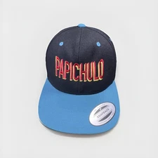 Papichulo Hat Cap Snap Back Black Blue Embroidered Eat Drink Taco Mens Yupoong