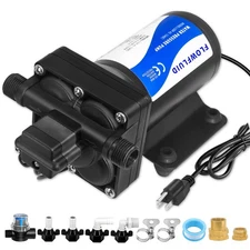 110V AC Water Pressure Booster Pump for RV,70PSI 5GPM Camper Transfer with Pl...