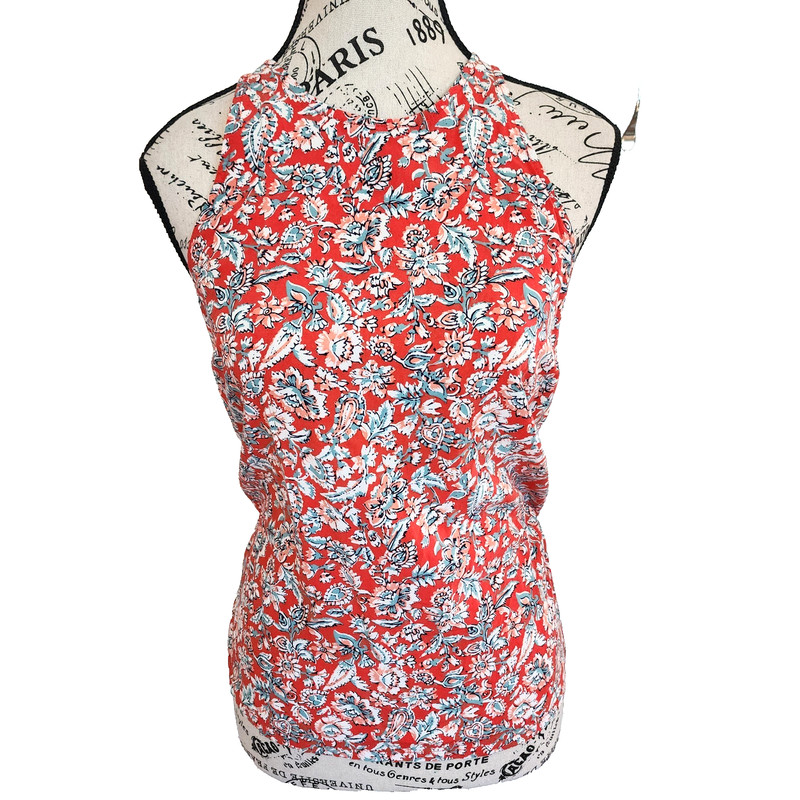 OLD NAVY orange floral blouse- size S