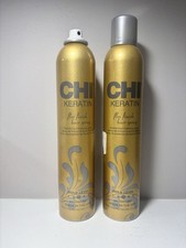 CHI Keratin Flex Finish Hair Spray Flexible Hold 10 oz-2 Pack One Missing Cap