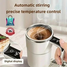 380ml Electric Coffee Self Mixing Mug IP67 Waterproof USB Charging Digital Disp
