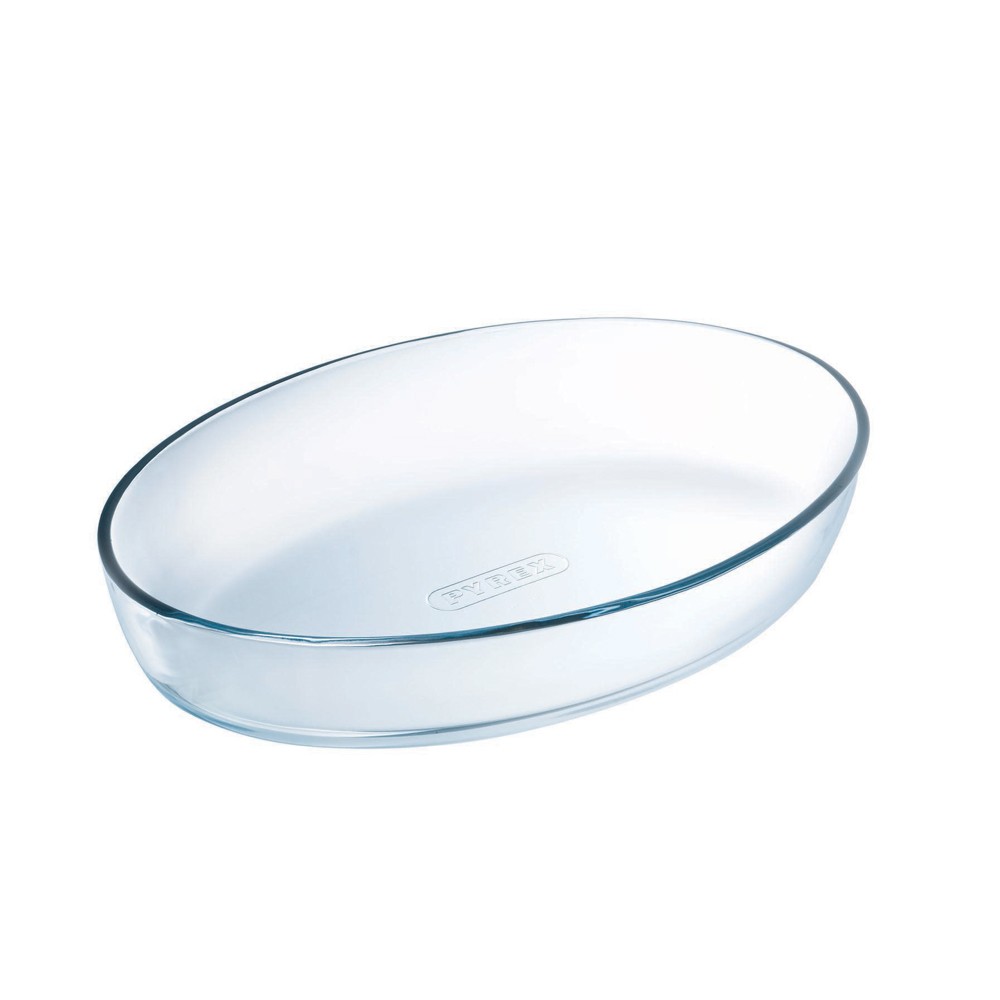 Plat ovale 30x21 cm verre pour gratin et repas de famille