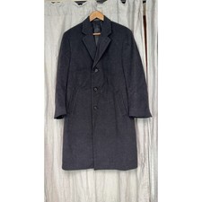 Lauren Ralph Lauren Men's Gray Wool Blend Overcoat Soft Touch 3 Button Top Coat
