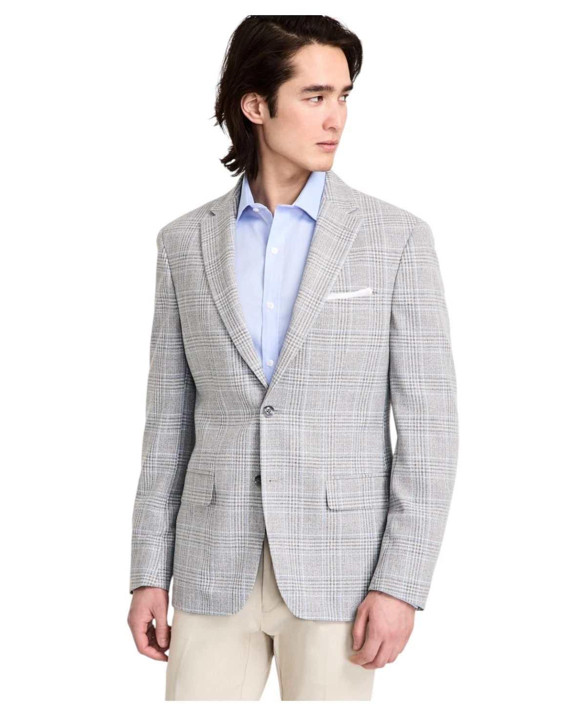 Tommy Hilfiger Mens Modern fit Sport Coat Blazer 42 R Light Gray Plaid