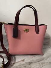 Coach Colorblock Leather Willow Tote 24 Crossbody Mauve Bubblegum Multi C8561