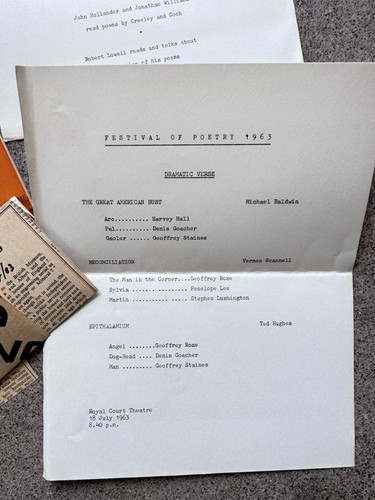 1963 Festival of Poetry Programme + Inserts | Hughes, Lowell | Tarn Library - Picture 11 of 11