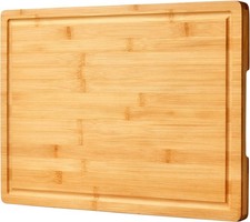 Extra Large Bamboo Kitchen Cutting Board Wood Chopping Board Butcher Block 18x12