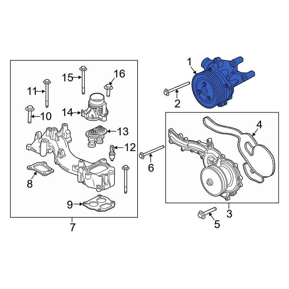 For Ford F-150 2007-2008 Ford 4C3Z8501D Engine Water Pump Foto 4 de 4
