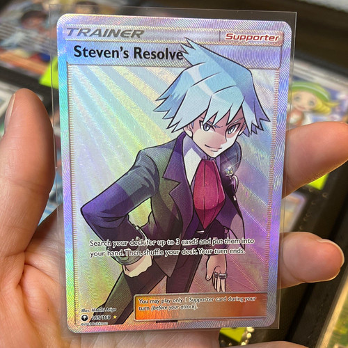 Pokémon Steven's Resolve 165/168 SM Celestial Storm Full Art Holo Rare