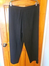 STUDIO G Women's Black Knit  Pull On Stretch Pants Size 2X Rayon Nylon