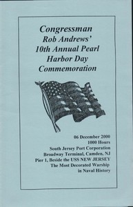 USS New Jersey BB 62 Congressman Rob Andrews Pearl Harbor Day Commemoration 2000