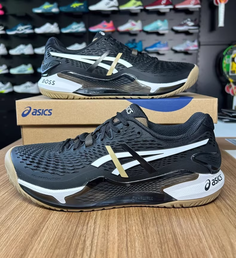 ASICS Gel Resolution 9 'black gold' Men's shoes 1041A453-001 | eBay