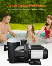 Powerful 2.5 HP Above Ground Swimming Pool Pump - Single Speed, 148 GPM, 3450 RP