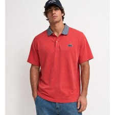 Lacoste Orange Pique Polo Shirt Men s XXL Gray Collar Crocodile Logo Classic