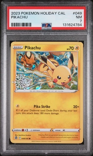 2023 POKEMON HOLIDAY CALENDAR #049 PIKACHU PSA 7