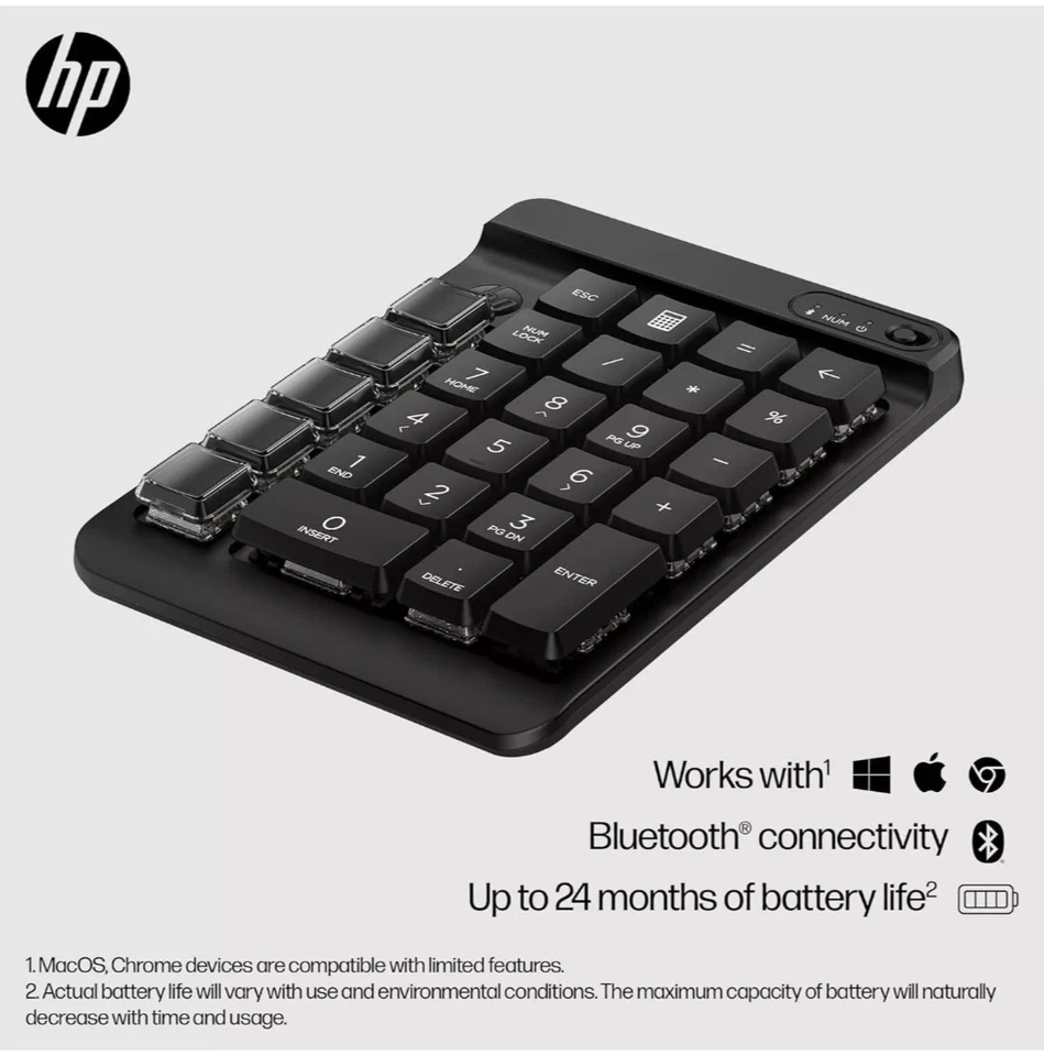 HP 430 PROGRAMMABLE WIRELESS KEYPAD, BLUETOOTH, BRAND NEW, SEALED BOX.. - Image 2 of 4