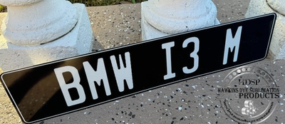 #ad ALL black WHITE TEXT European License Plate Custom Personalized ANY TEXT $19.99