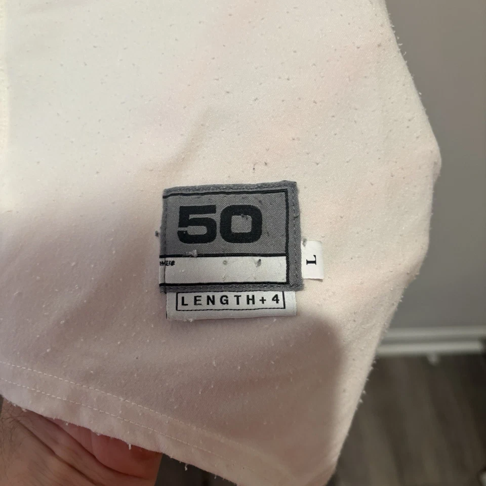 Camiseta masculina de futebol Clemson Tigers 50 L branca usada em jogos Nike #74 - Imagem 3 de 4