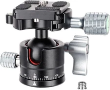 Koolehaoda Tripod Head Mini Ball Head Camera 360° Panoramic Head