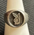 Vintage Sterling Silver 925 Mexico Playboy Bunny Rabbit Ring, Size 9.5