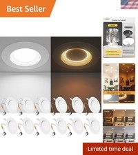 5/6 Inch 5CCT LED Can Lights with Night Light 12 Pack, Retrofit Led Recessed ...