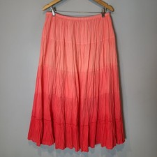 Vtg Y2K Maxi Skirt Sz M Boho Gypsy Fairy Ethereal Dreamy Gauze Flowy 90s Pink