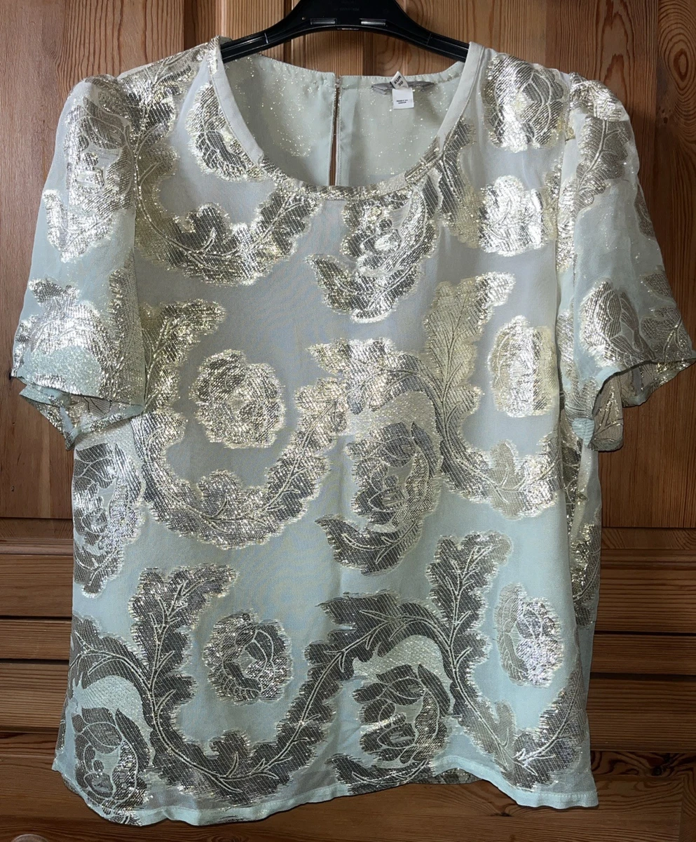 Haut Femme River Island Gris Brodé épaules Froides (off-shoulder) - Taille UK 12 - Neuf Sans étiquettes