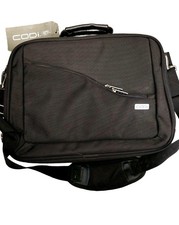 CODi Shoulder Bag 16  Laptop Bag Work Travel Expandable Briefcase Black Nylon