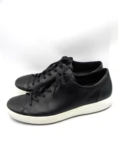 ECCO Danish Design Black Leather Lace Up Sneakers Men's Size US 10 - 10.5 EU 44