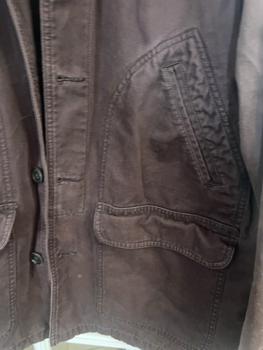 Lands End Mens L Brown Chore Barn Coat Jacket Field Corduroy Collar Lined - Picture 4 of 10