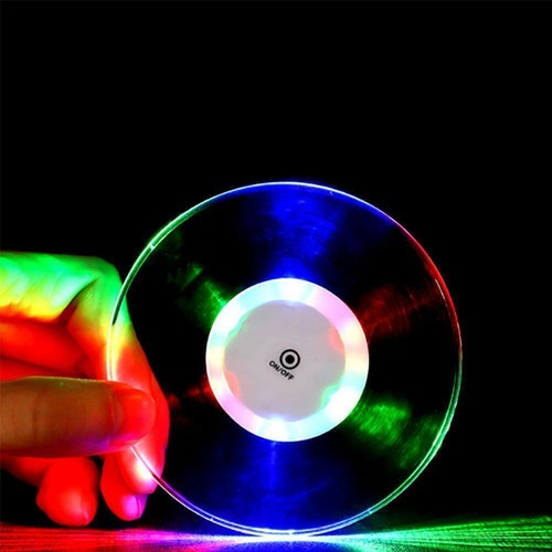 Multi Color LED Drink Cup Coaster Light Up Waterproof Ultra-Thin Bottle Mat AU - Picture 3 of 24