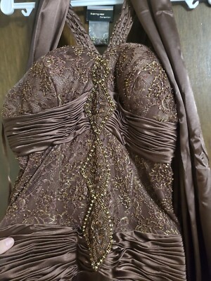 chocolate homecoming dress Chocolate Satin Tull Ball Gown Strapless Charming Prom Dresses, CP0794 main image 1