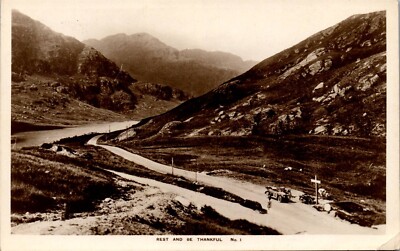 Vintage RPPC  Postcard Rest & Be Thankful ~ Argyll Forest Park Scotland UK