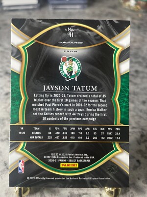 2021 Panini Select JAYSON TATUM Prizm Silver Concourse Boston