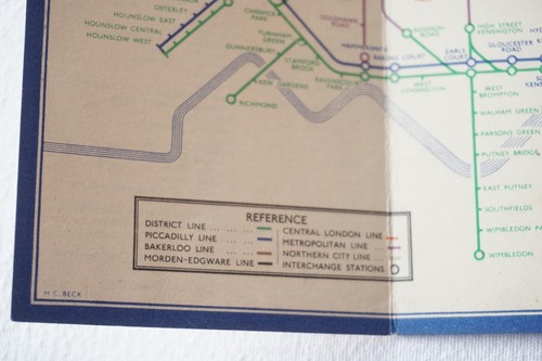 1934 No. 2 Railway Map Harry Beck London Transport Underground Tube Map - Picture 4 of 6