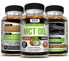 3x 60ct Pure MCT Oil 2000mg, C8 C10 Weight Loss, Energy, Inflammation Capsules