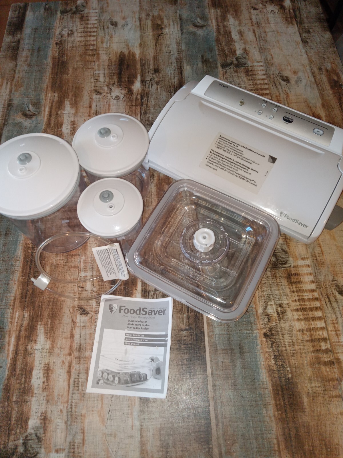 Food Saver V2460 With Quick Marinator And 3 Food Saver Cannisters OQSF