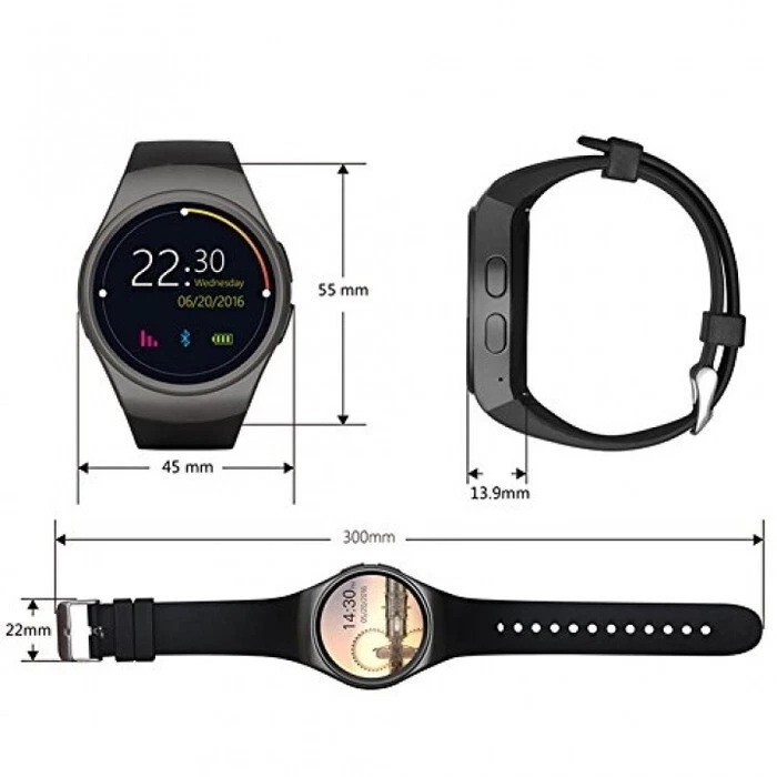 Smartwatch KW18 Herzfrequenz Runder Bildschirm SIM TF Karte Smart Watch
