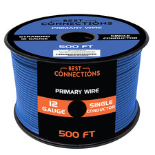 12 Gauge Car Audio Primary Wire 500ft Blue Remote, Power/Ground Electrical