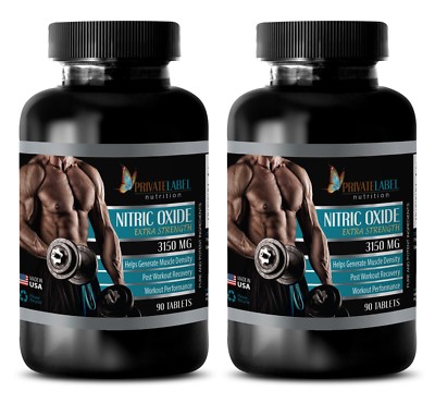 Nitric Oxide 3150mg - Serious Mass Gainer - 2 Bottles 180 Tablets