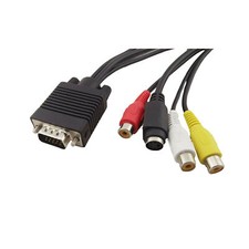 PC/Laptop VGA SVGA TO S-Video 3 RCA Composite AV TV Out Converter Adapter Cable
