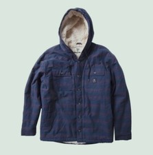 VISSLA Men's TAYRONA Sherpa Flannel Overshirt - DNL - Large - NWT