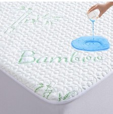 Bamboo Mattress Protector Deep Pocket Waterproof Breathable Fitted Bed Cover ful