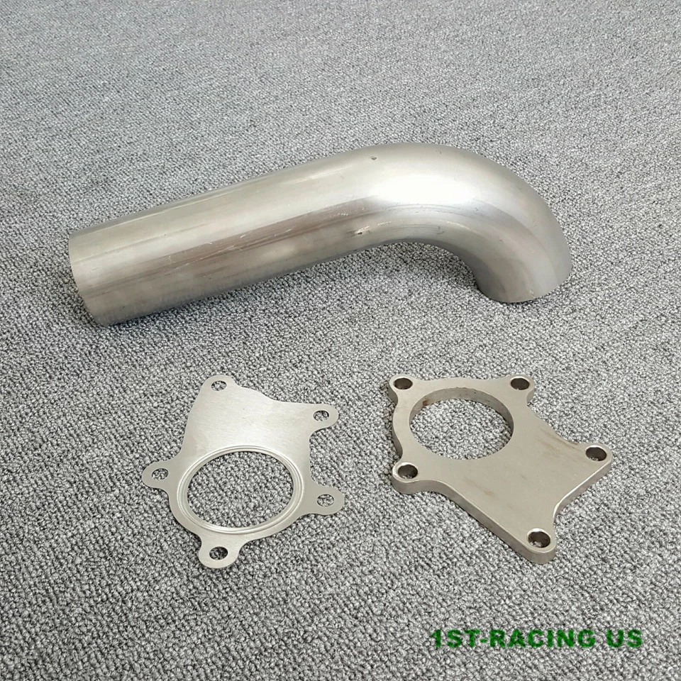 Tubo de descarga de escape Stainess 2,5" turbo brida de 5 pernos + junta para T3/T4 T04E Turbo Foto 2 de 4